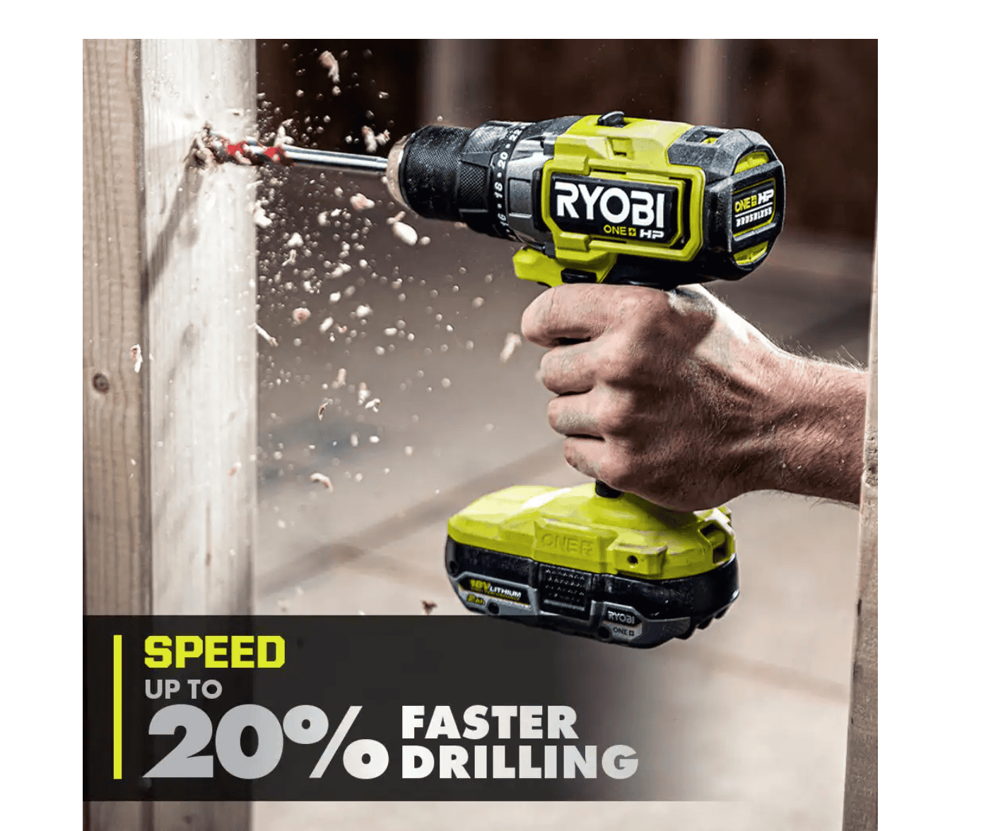RYOBI PBLDD01K ONE+ HP 18V Brushless Cordless 1/2 in. Drill/Driver Kit with (2) 2.0 Ah HIGH PERFORMANCE Batteries, Charger, and Bag