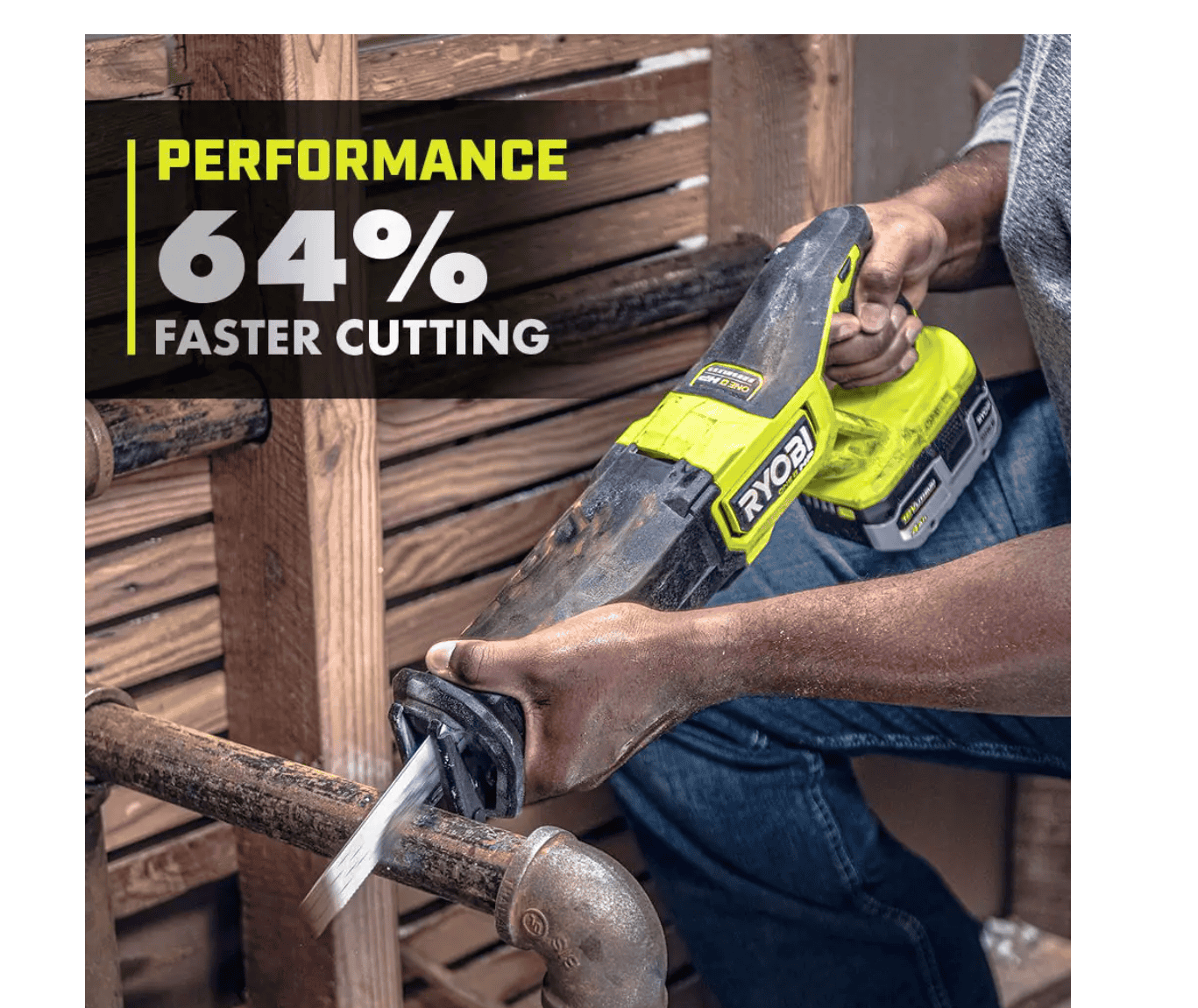 RYOBI PBLRS01K1-A233501 ONE+ HP 18V Brushless Cordless Reciprocating Saw Kit with 4.0Ah Battery, Charger & Reciprocating Saw Blade Set (35Piece)
