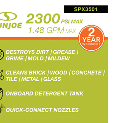 Sun Joe SPX3501 2300 Max PSI 1.48 GPM Brushless Induction Electric Pressure Washer with Hose Reel