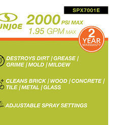Sun Joe SPX7001E 2000 PSI 1.95 GPM 2-in-1 Cold Water Electric Pressure Washer with Built-in Wet/Dry Vacuum System