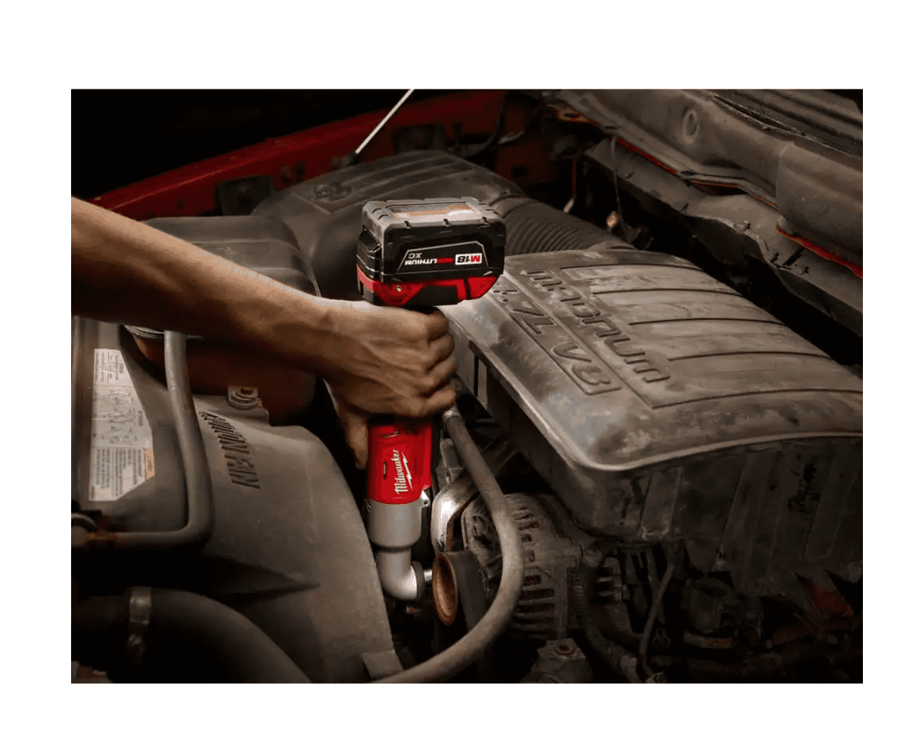 Milwaukee 2668-20 M18 18V Lithium-Ion Cordless 3/8 in. 2-Speed Right Angle Impact Wrench (Tool-Only)