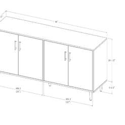 Walker Edison Furniture Company Hampton 58 in. Solid White and Teak Bookmatch Buffet Stand