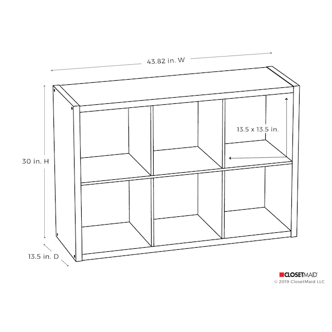 ClosetMaid 30-in H x 43.82-in W x 13.5-in D Black Wood Laminate 6 Cube Organizer - Image 4