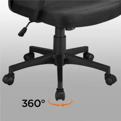 Yaheetech 2pcs Adjustable Mesh Office Chair Mid Back Swivel Chair Executive Desk Chair Computer and Study Chair with Wheels, Black