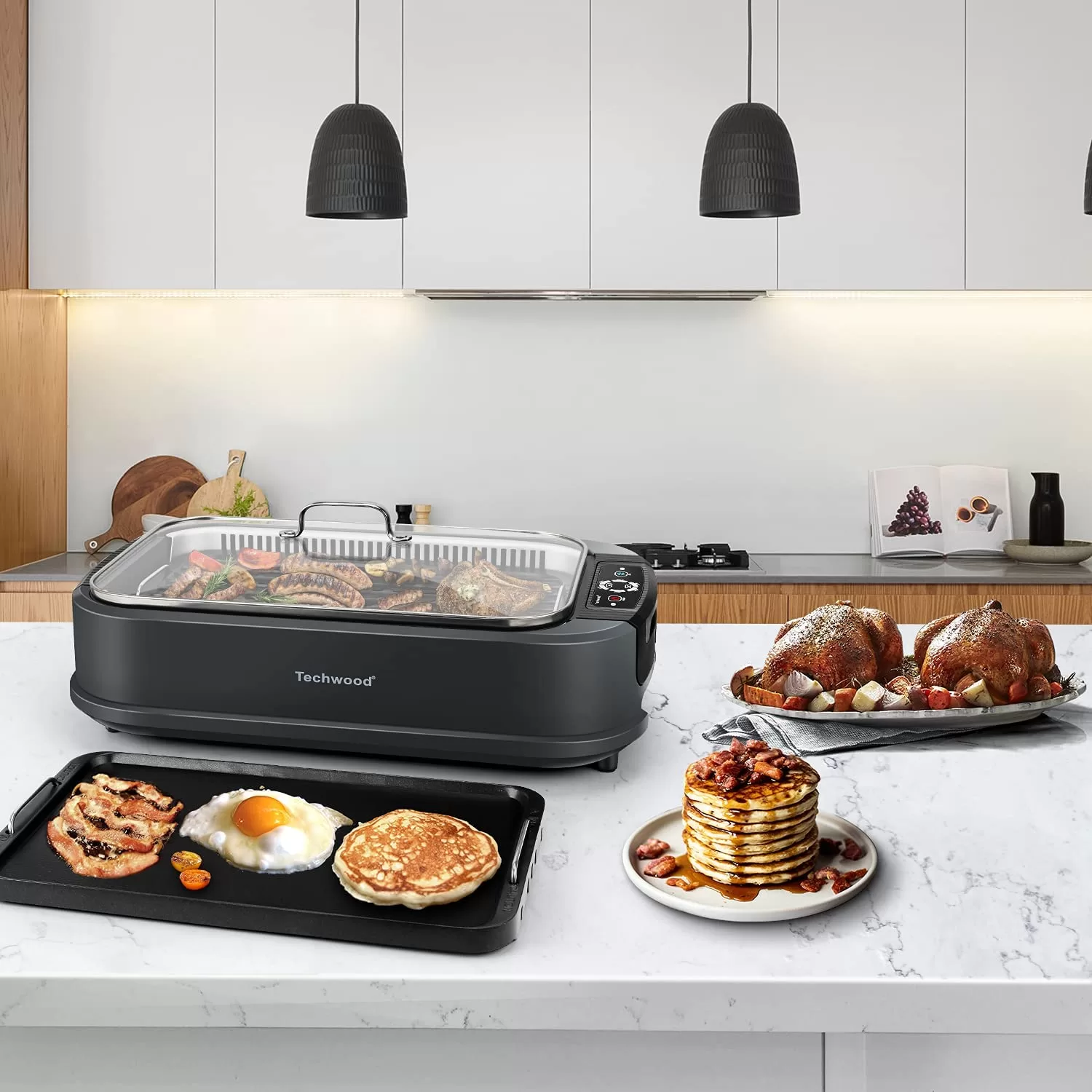 Indoor Smokeless Grill, Techwood 1500W Electric Grill