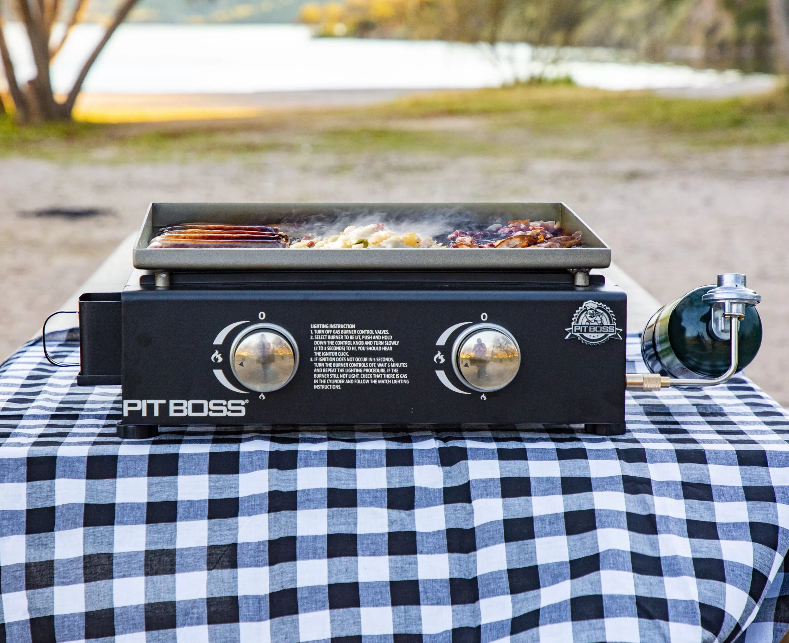 Pit Boss 2 Burner Portable Gas Griddle, Lightweight and portable Cast Iron Griddle