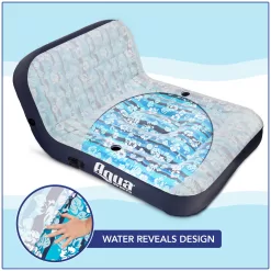 Aqua Leisure Adult Unisex Ultra-Cushioned Comfort Blue Pool Lounge Float for Two