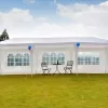 SUGIFT 10'x30' Outdoor Canopy Party Wedding Tent White Gazebo with 5 Side Walls