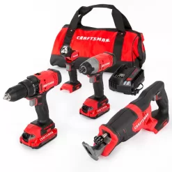 Alternative view of CRAFTSMAN CMCK400D2  V20 4-Tool 20-volt Max Power Tool Combo Kit with Soft Case (2 Li-ion Batteries Included and Charger Included)