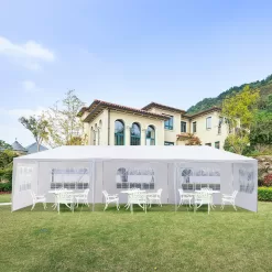 Zimtown 10'x30' Canopy install Gazebo Wedding Party Tent with Removable Sidewall Outdoor