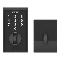 Alternative view of Schlage  Touch Century Matte Black Electronic Deadbolt Lock Lighted Keypad Touchscreen