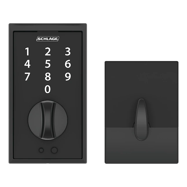 Schlage Touch Century Matte Black Electronic Deadbolt Lock Lighted Keypad Touchscreen - Image 2