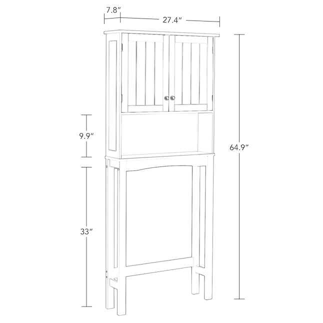 RiverRidge Ashland 27.44-in W x 64.88-in H x 7.81-in D Gray Over-the-Toilet Storage - Image 4