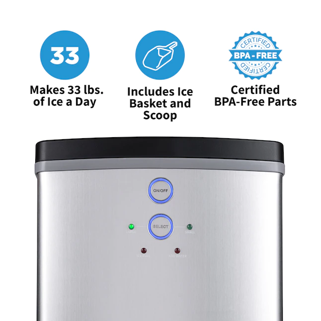 NewAir Portable Countertop Ice Maker, Silver - Image 9