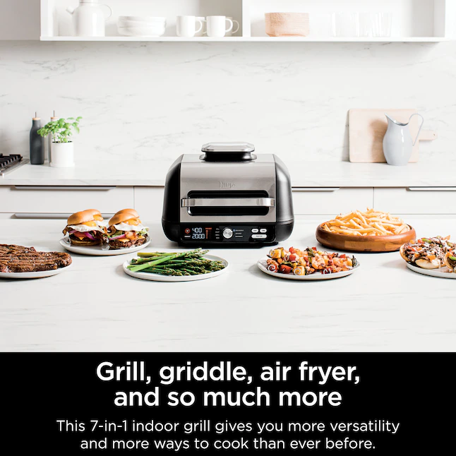 Ninja IG601 Foodi XL Pro 7-in-1 Indoor Grill 15.7-in L x 17.4-in W Non-stick Residential, Black, 4 Quarts - Image 3