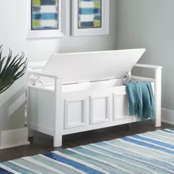 Linon Laredo Storage Bench, White