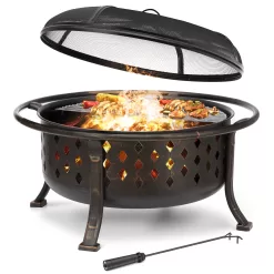 SinglyFire 36 Inch Fire Pits for Outside Large Outdoor Fire Pit