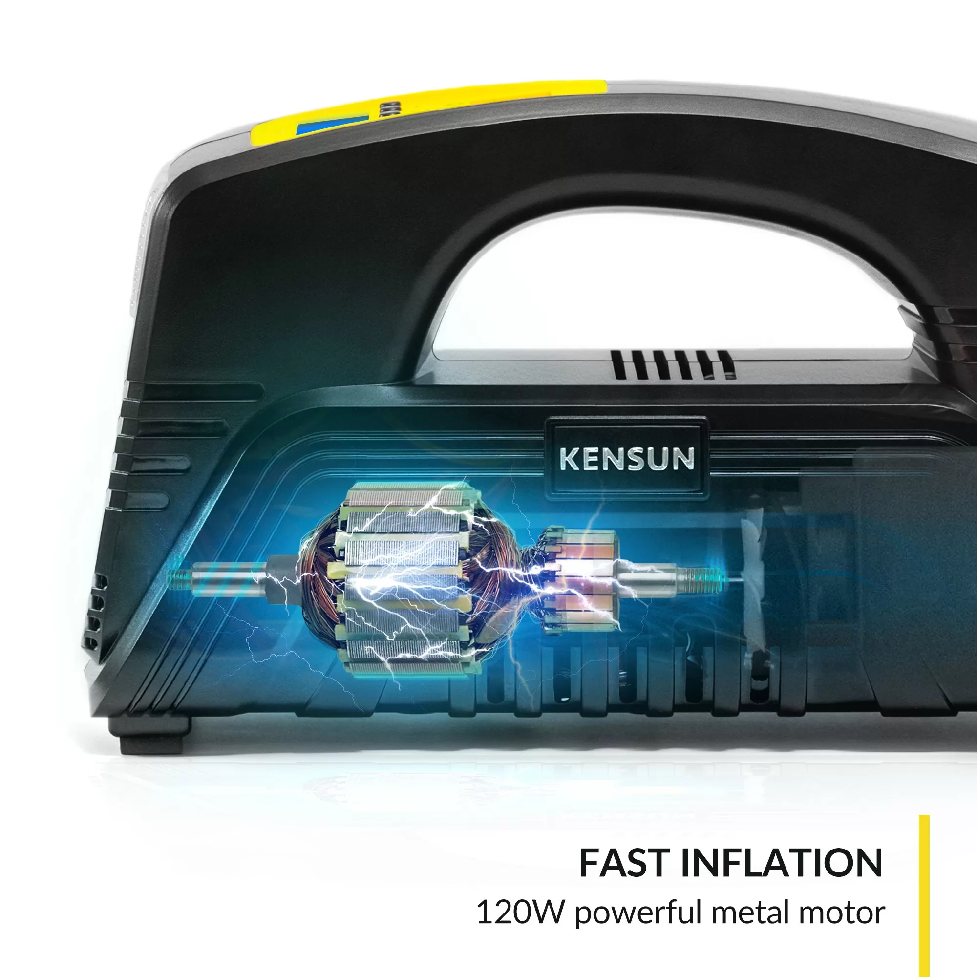 Kensun Air Compressor for Tires - Portable Tire Inflator Air Pump for Car - Electric Tire Compressor for Home and Car