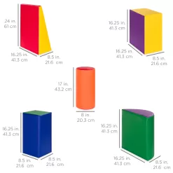 Best Choice Products 5-Piece Kids Climb & Crawl Soft Foam Block Playset Structures for Child Development, Motor Skills