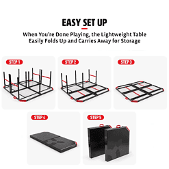 Hyper Pong 4 Way Table Tennis Table, Folding 4 Player 9mm thick Ping Pong Table for Game Rooms and Basements