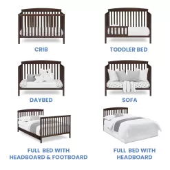Delta Children Hanover 6-in-1 Convertible Baby Crib, Walnut Espresso