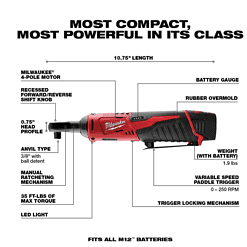Milwaukee 2505-22-2457-20 M12 FUEL 12V Lithium-Ion Brushless Cordless 4-in-1