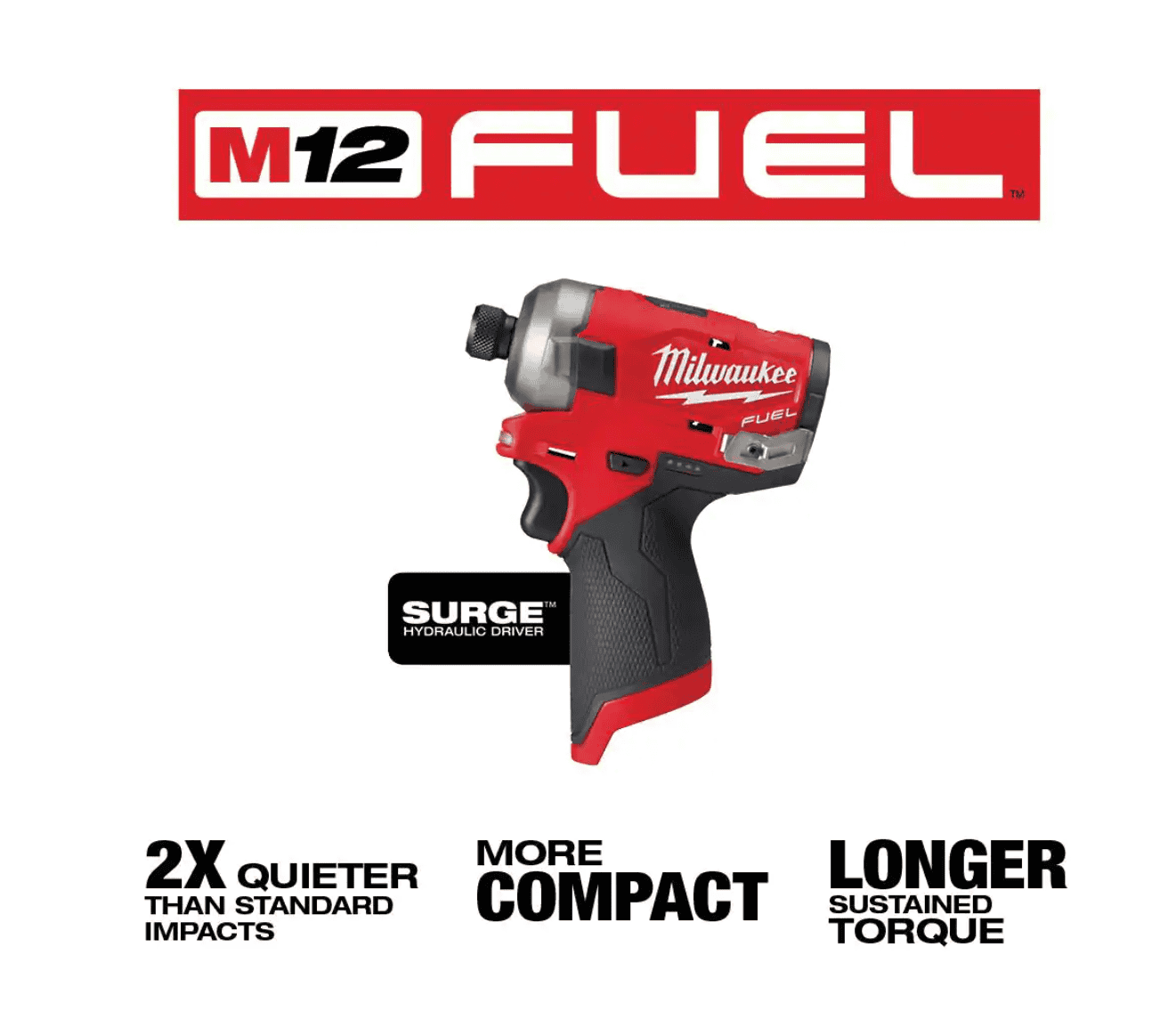 Milwaukee 2505-22-2551-20 M12 FUEL 12V Lithium-Ion Brushless Cordless 4-in-1 Installation 3/8in. Drill Driver & SURGE Impact Driver Combo Kit