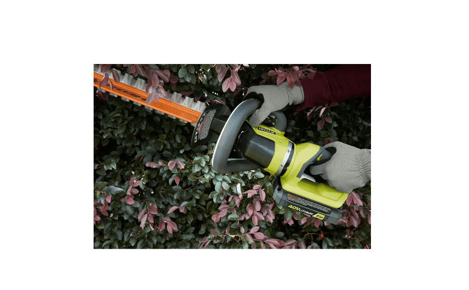 RYOBI RY40480VNM-HDG 40V 110 MPH 525 CFM Cordless Variable-Speed Jet Fan Leaf Blower & 24 in. Hedge Trimmer with 4.0 Ah Battery & Charger