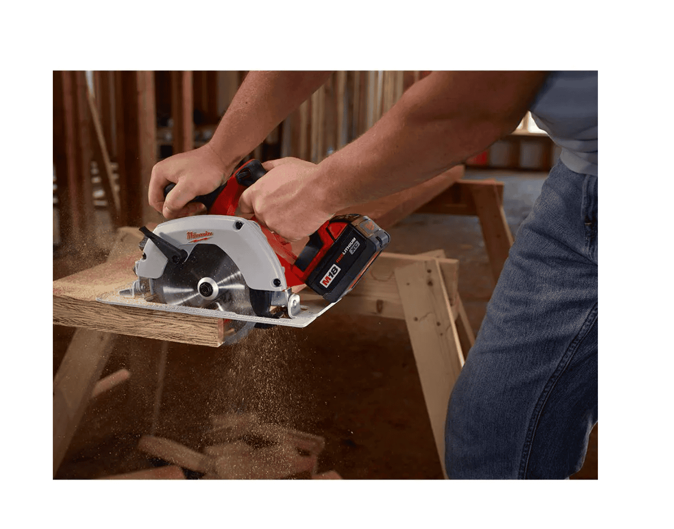 Milwaukee 2630-20-2648-20 M18 18V Lithium-Ion Cordless 6-1/2 in. Circular Saw with M18 5 in. Random Orbit Sander