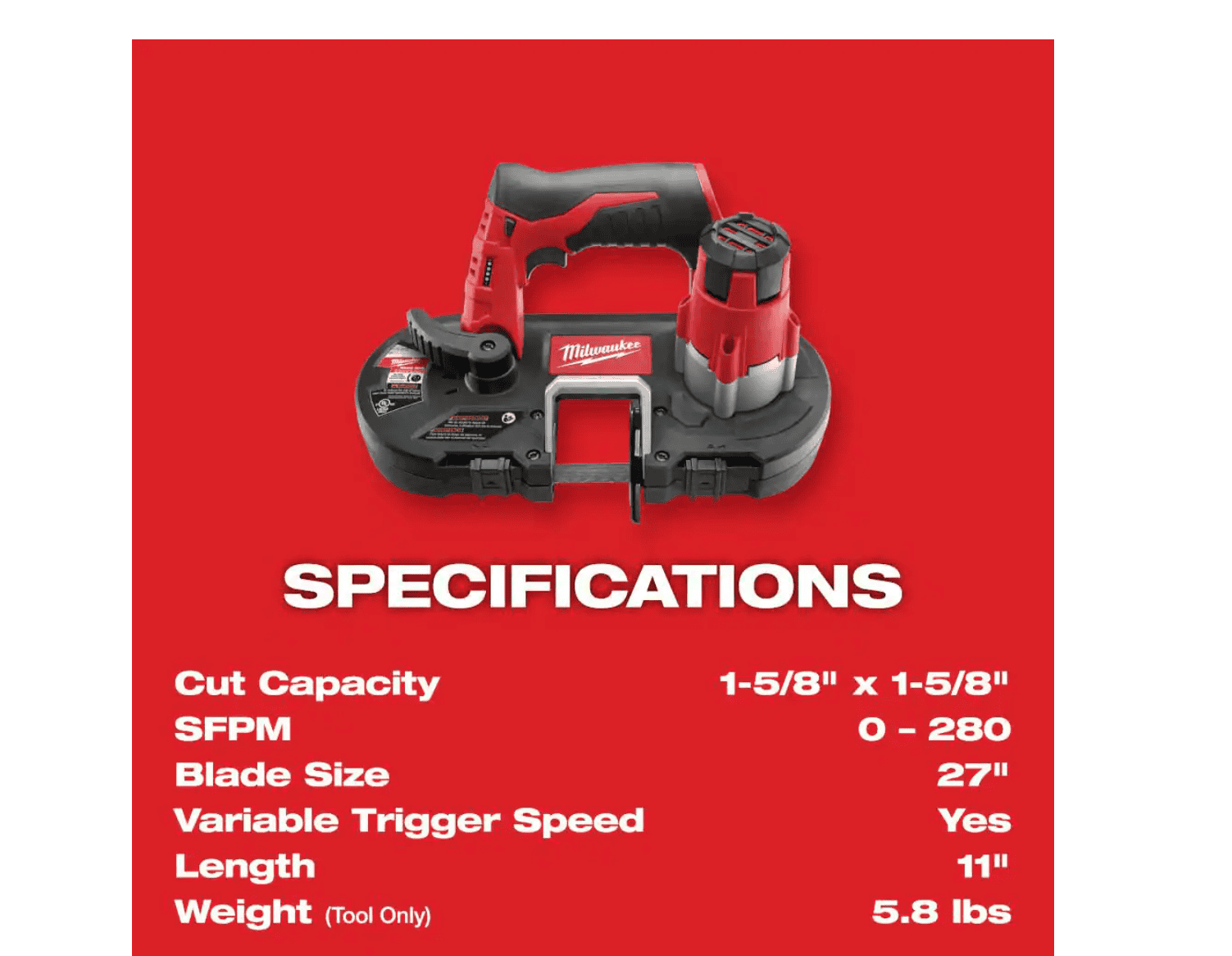 Milwaukee Band Saw 2429-20-2471-20-48-59-2420 M12 12V Lithium-Ion Cordless Sub-Compact and Copper Tubing Cutter Combo Kit