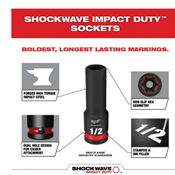 Milwaukee 2962-20-49-66-7024 M18 FUEL GEN-2 18V Lithium-Ion Mid Torque Brushless Cordless 1/2 in. Impact Wrench with Socket Set (8-Piece)