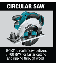 Makita XT614SX1 18V Lithium-Ion Cordless 6-Piece Kit (Drill-Driver/ Impact Driver/ Circular Saw/ Recipro Saw/ Vacuum/ Light) 3.0Ah