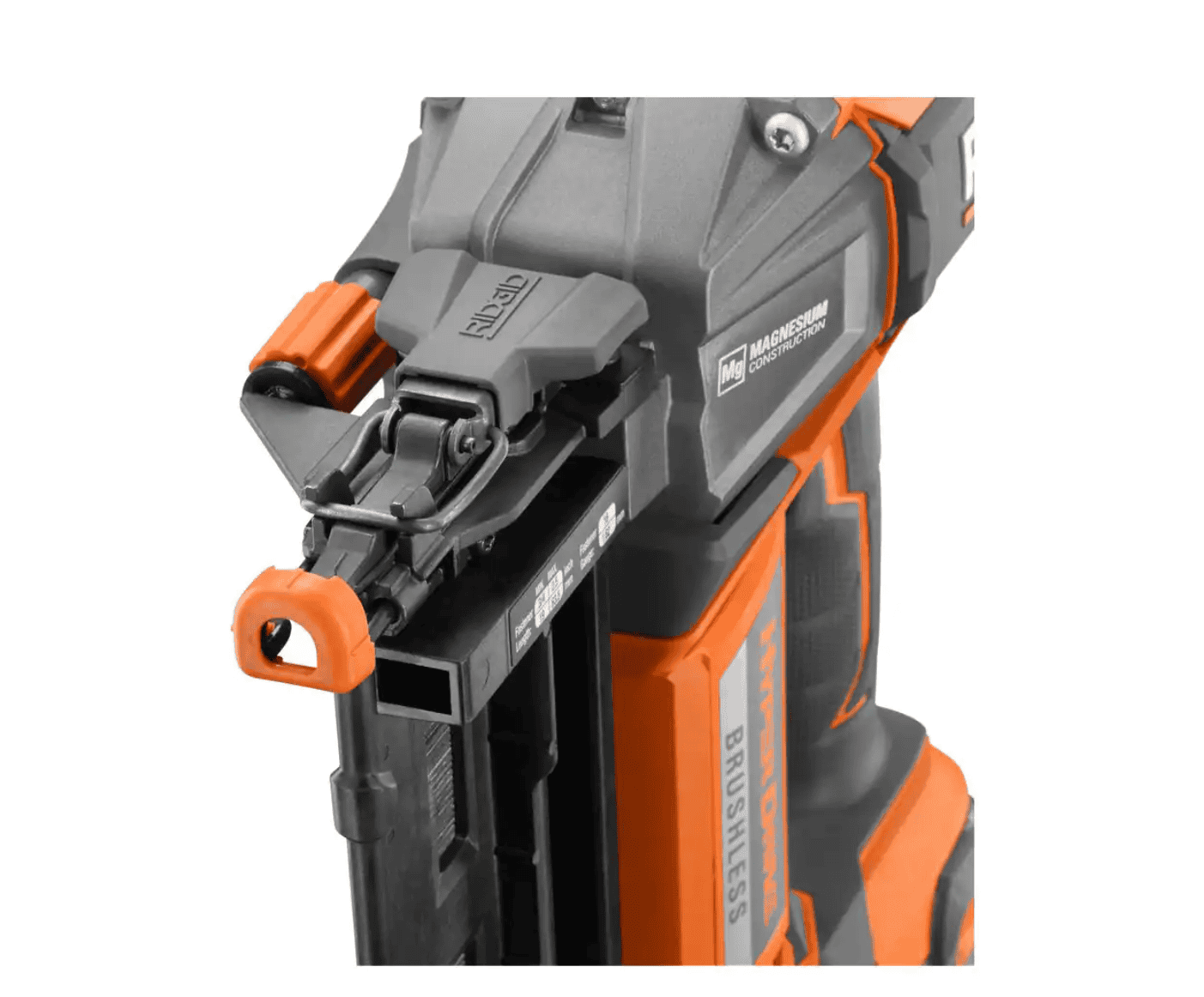 RIDGID R09892B 18V Brushless Cordless HYPERDRIVE 16-Gauge 2-1/2 in. Straight Finish Nailer(Tool Only), Belt Clip, Bag, Sample Nails