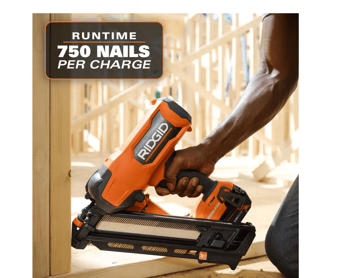 RIDGID R09895B 18V Brushless Cordless 30-Degree 3-1/2 in. Framing Nailer (Tool Only)
