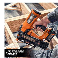 RIDGID R09894B-AC87004 18V Lithium-Ion Brushless Cordless 21° 3-1/2 in. Framing Nailer with 18V Lithium-Ion 4.0 Ah Battery
