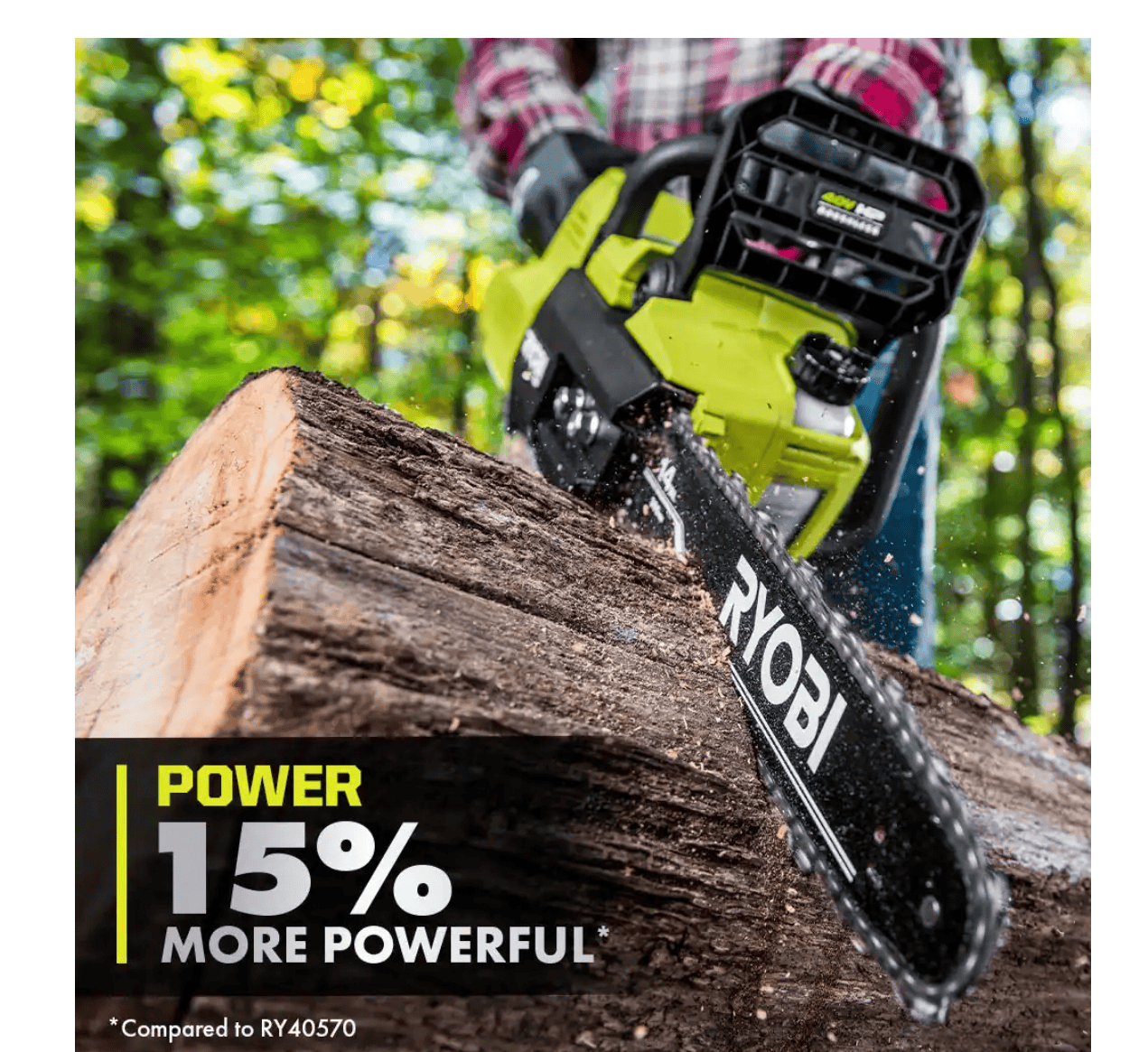 RYOBI RY405100-PS 40V HP Brushless 14 in. Cordless Battery Chainsaw and 10 in. Cordless Battery Pole Saw with 4.0 Ah Battery and Charger