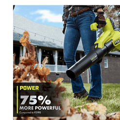 RYOBI P2520-BLW ONE+ HP 18V Brushless 10 in. Cordless Battery Chainsaw and 110 MPH 350 CFM Leaf Blower with 4.0 Ah Battery and Charger