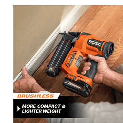RIDGID 18V Cordless Brad Nailer with 2.0 Ah Battery and Charger