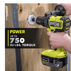 RYOBI PBLHM101K ONE+ HP 18V Brushless Cordless 1/2 in. Hammer Drill Kit with (1) 4.0 Ah High Performance Battery, Charger, and Tool Bag