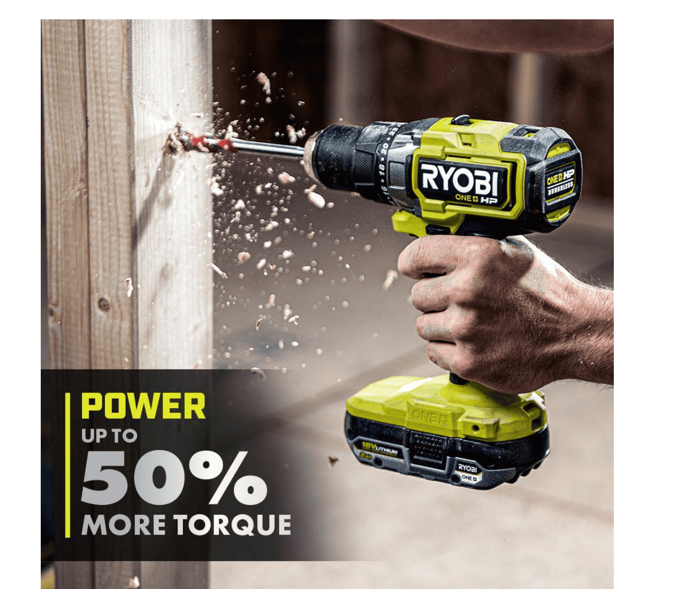 RYOBI PBLDD01K-A98401 ONE+ HP 18V Brushless Cordless 1/2 in. Drill/Driver Kit w/(2) Batteries, Charger, Bag, & Drill/Drive Kit (40-Piece)