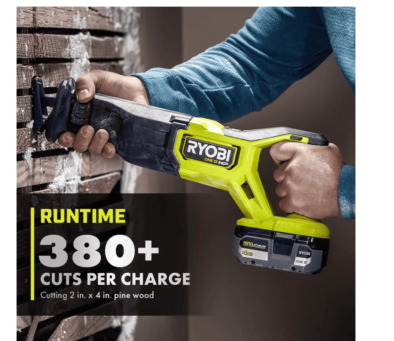 RYOBI PBLRS01K1-A233501 ONE+ HP 18V Brushless Cordless Reciprocating Saw Kit with 4.0Ah Battery, Charger & Reciprocating Saw Blade Set (35Piece)