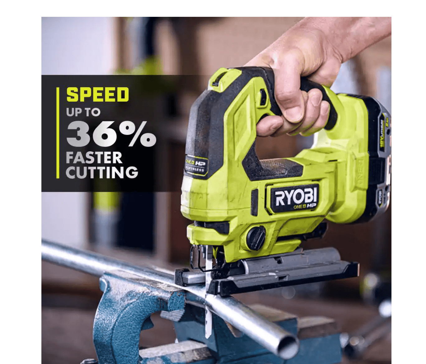 RYOBI Jig Saw PBLJS01B-PSK005 ONE+ HP 18V Brushless Cordless with 2.0 Ah Battery and Charger