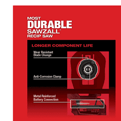 Milwaukee 2821-20 M18 FUEL GEN-2 18V Lithium-Ion Brushless Cordless SAWZALL Reciprocating Saw (Tool-Only)