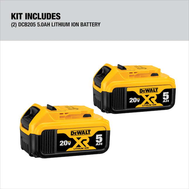 DEWALT DCB205-2CK 20V Max Battery Starter Kit with 2 Batteries, 5.0Ah - Image 2