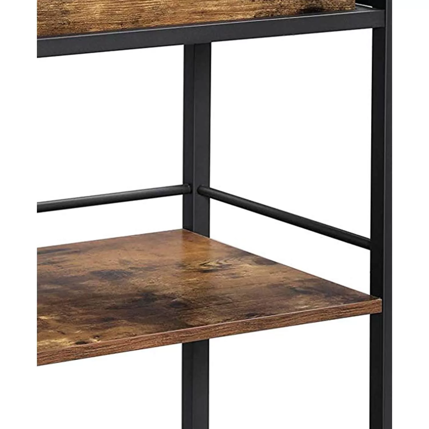 Benzara Brown Wood Base with Wood Top Rolling Kitchen Cart (15.7-in x 25.6-in x 33.9-in) - Image 4