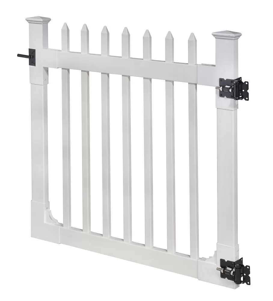 WamBam Fence 4-ft H x 4-ft W White Vinyl Flat-top Fence Gate Kit - Image 2