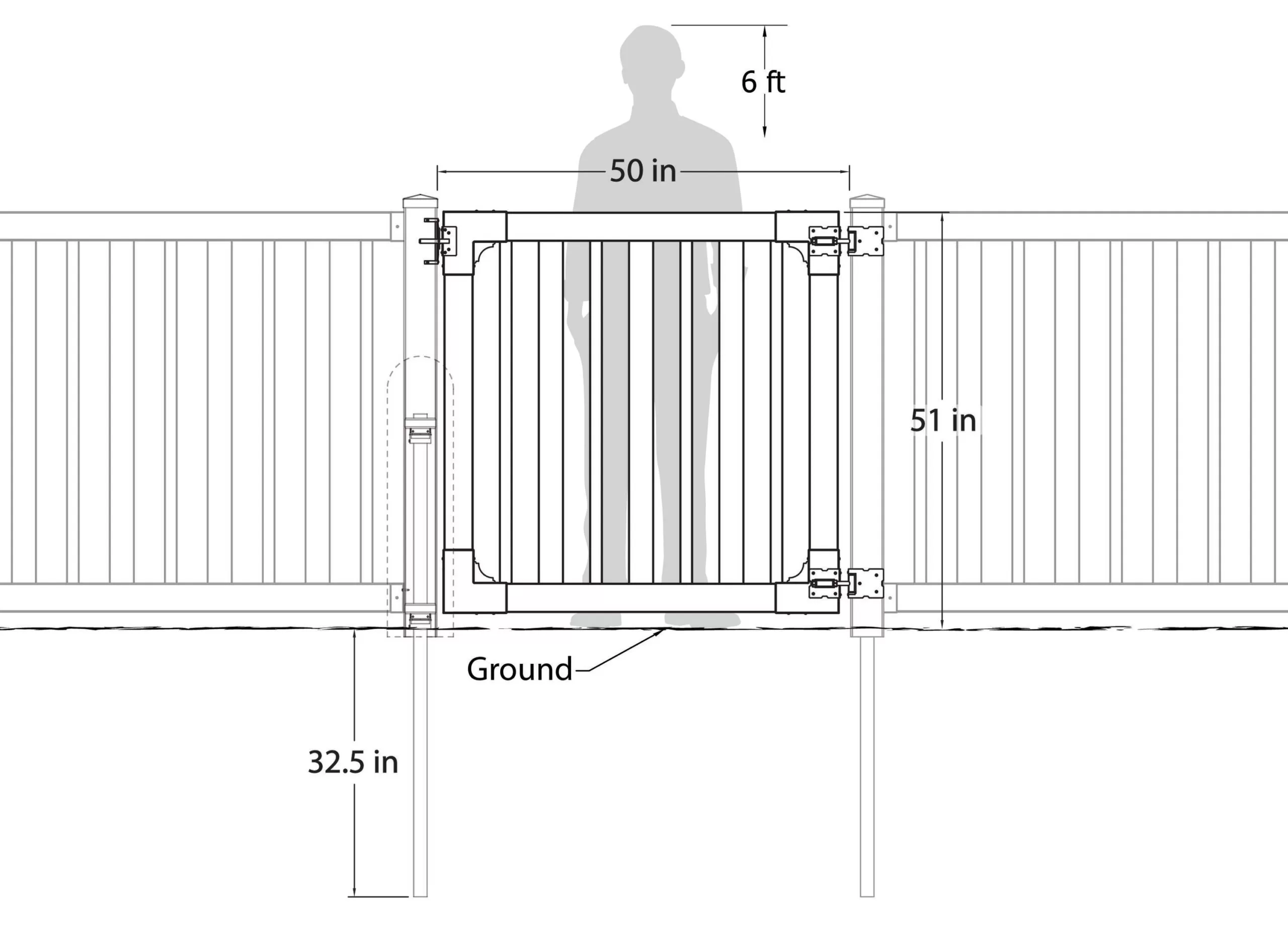 WamBam Fence 4-ft H x 4-ft W White Vinyl Flat-top Fence Gate Kit - Image 5