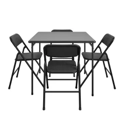COSCO Premium 5-Piece Fabric Folding Chair & Classic 34