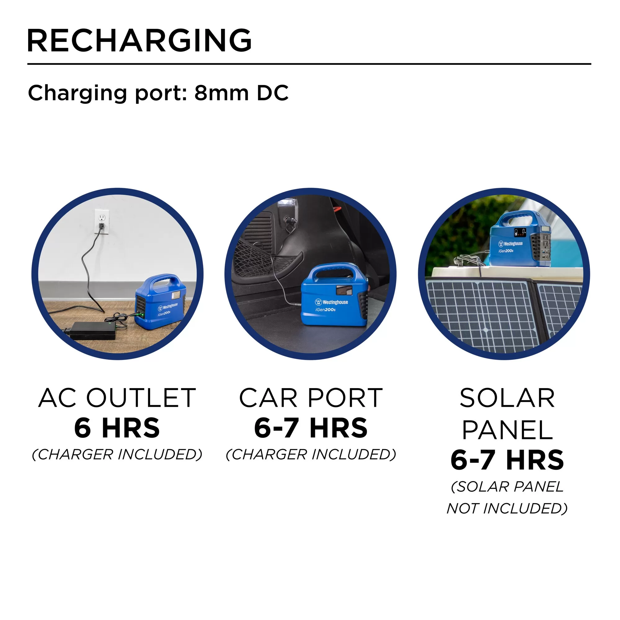 Westinghouse IGEN200S 150-Rated/300-Peak Watt Camping/RV Power Station 194-Watt Hour Portable Solar Generator - Image 8