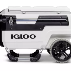 Igloo Trailmate Marine 70 Quart, Wheeled Cooler, White and Black